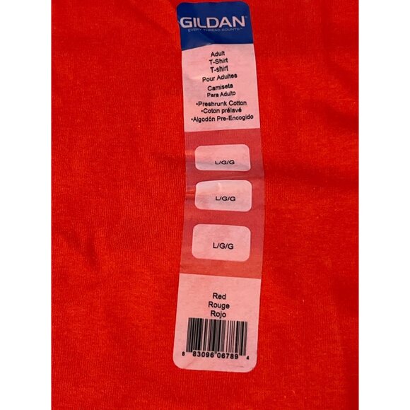 Gildan Red Adult T-Shirt 100% Cotton Pre-Shrunk Size L New With Tags - Picture 3 of 4